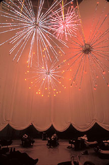 Cai Guo-Qiang, Fireworks from Heaven, 2001; mixed media; dimensions variable; detail of installation view, Yokohama Triennale, 2001; photo: Masatoshi Tatsumi.