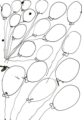 drawing of balloons by Jeremy Burleson