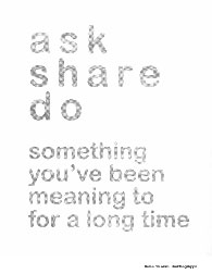 Helen de Main, Something I’ve been meaning to. ask share do. something you've been meaning to for a long time