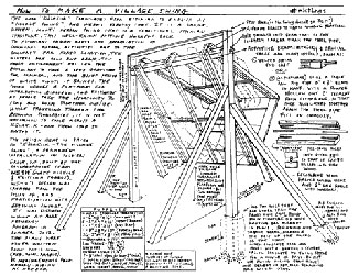Kristina Paabus, How to Make a Village Swing; detailed schematic instructions on woodwork and installation of a four-person village swing