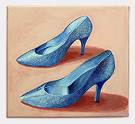 Lauren Frances Adams, 2015, Grandma Glitter Shoes, acrylic on canvas, 14 x 16 inches.