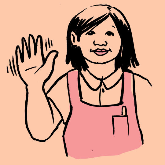 self-portrait, waving