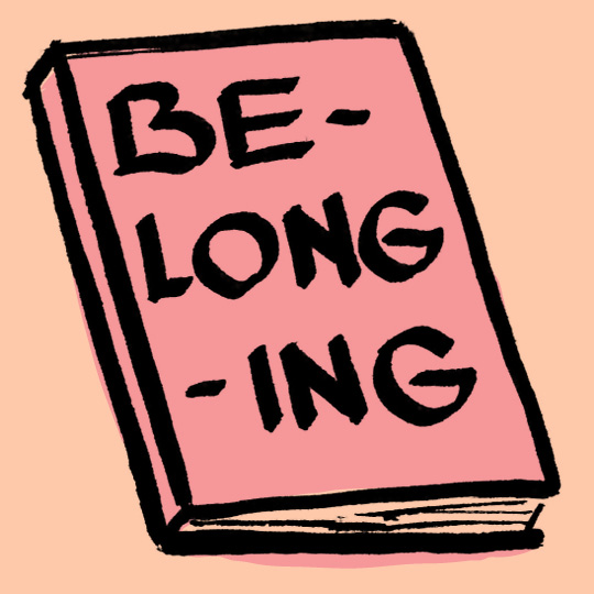a book with 'belonging' on the cover