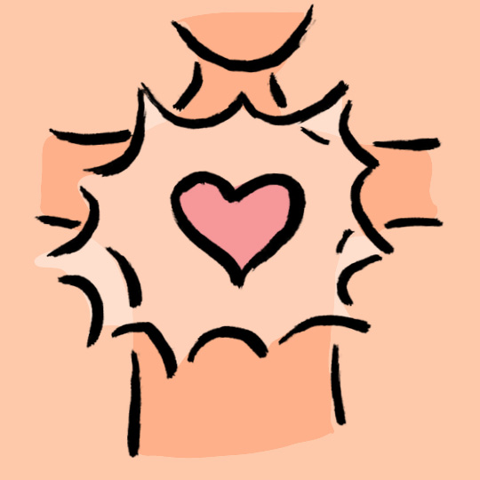 body with heart shining light