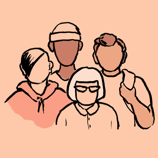 group of people with no faces