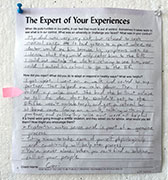 Written response to prompts on adversity, coping, and advice you’d give to a friend in a similar situation. Cori wrote about a family conflict around refusal to seek medical care, and a wise aunt suggested getting home care.